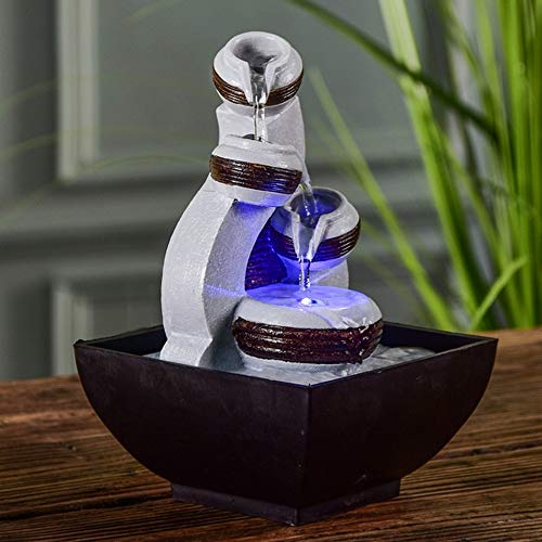 Zen Light Kamerfontein Kara – Zen sfeer en ontspanning – waterstroom op 3 niveaus – stille pomp – led-verlichting… - Afbeelding 4