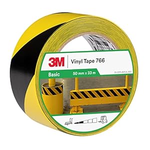 3M 766i Sicherheits-Vinylband Gelb/Schwarz 50mm x 33m