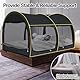 Alvantor Betthimmel Bettzelte 2-in-1 Traumzelte Privatsphäre Raum Twin Size Schlafzelte Indoor Pop Up Tragbarer Rahmen Vorhänge Atmungsaktiv Grau Cottage Reducing Light & Air Ventilation