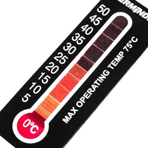 HALLMERS 0 to 50 Degrees Celsius Temperature Sensitive Sticker - Industrial Operating Food & Beverage Applications Thermometer Strip Label Self Adhesive Decal Tag