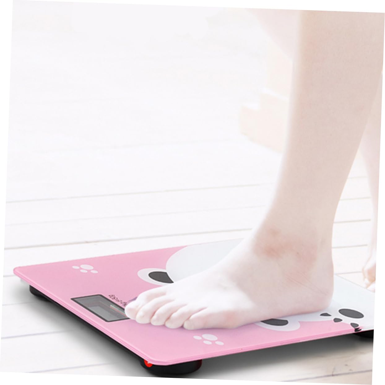 Multi Functional Digital Weight Scale for Adults Boy Girl and Pets with Capacity High Precision Sensor Pink Cartoon Design and Safe for Home Use