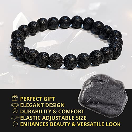Image of ANAYA AGATE Healing Crystal Bracelet for Women and Men - 8mm Round Beaded Bracelet for Men and Women - Unisex Stretchy Gemstone Bracelet for Healing and Protection