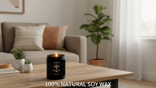 Image of Libra Zodiac Candles with Rose Quartz Crystals, Warm Cozy Scent | Astrology Libra Birthday Gifts for Women Men, Black Gift Box, 7 oz Soy Candle, 50 Hour Burn Time, Black Jar