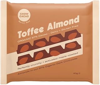 Chow Cacao Dark Chocolate Block - Toffee Almond 60g