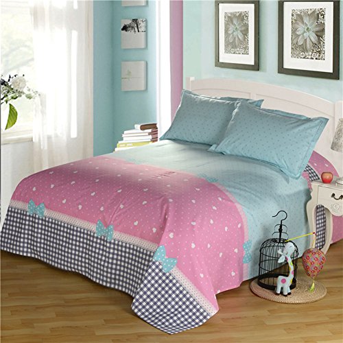 Drap en coton 270x230cm : drap plat imprimé grand lit confortable