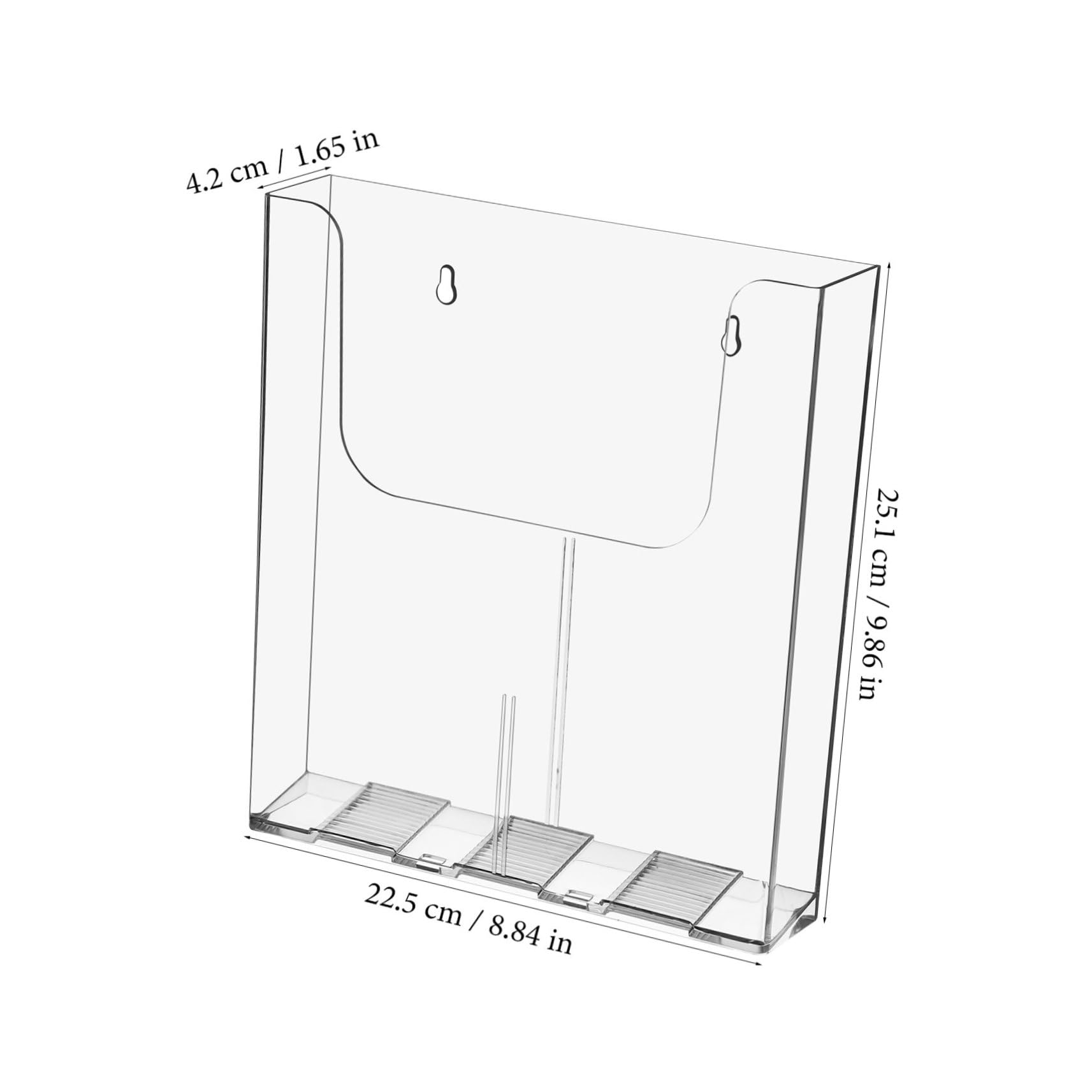 BCOATH Versatile Wall Hanging File Organizer A4 Acrylic Flyer Display Holder for Office Exhibition Use