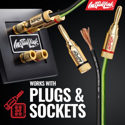 Image of Install Link 16 AWG Gauge Speaker Wire (100 Feet) Car or Home Theater (CCA) | 16 /2 Speaker Cable, 2-Conductor, Frosted Green /Black, Easy Strip, Polarity ID, for Car Audio & Home Stereo