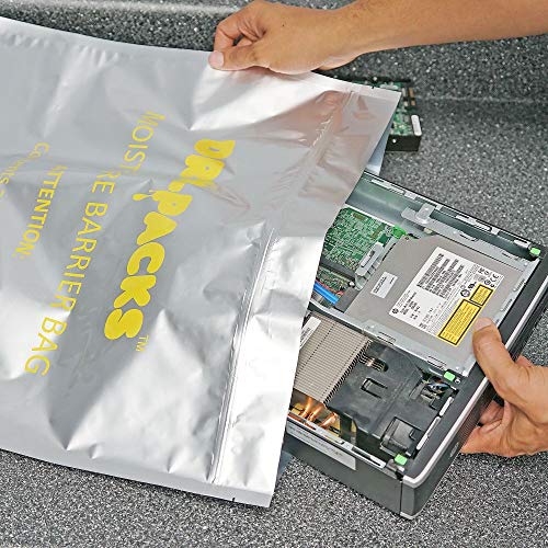 Dry-Packs Shipping & Storage 18"X24" Aluminized Moisture Barrier & Static Shielding Zipper Bags, 5 Pack, 5-Pack, Silver, Dz18X24-5Pk #TOP5