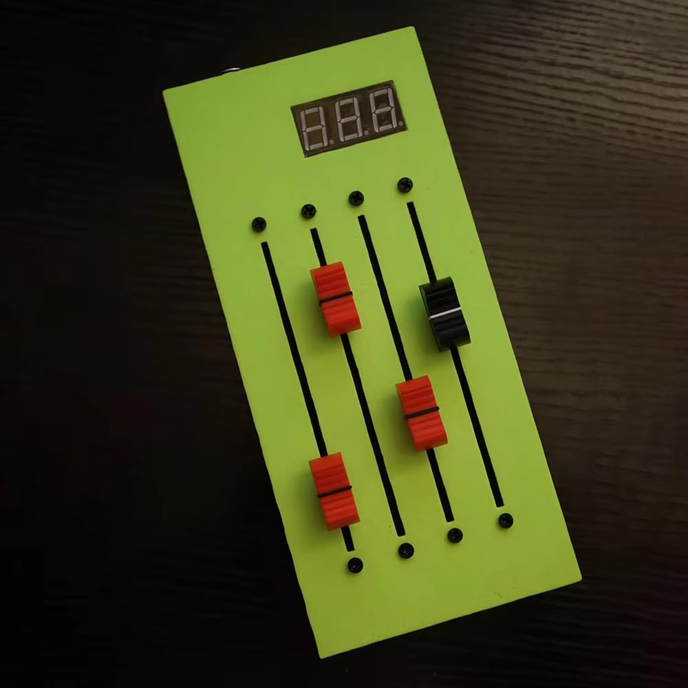Toplionace Digitaler CC Controller mit Display – 4-Spur-MIDI-Controller mit langen Fadern für DAWs (Weiß)