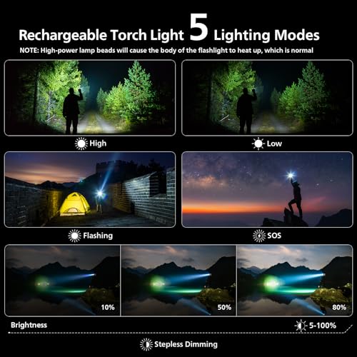 Image of PHILIPS Emergency Light Rechargeable, 60W Handheld Torch Light, 2300 Lumens Super Bright Emergency Lantern, 4500mAh Battery, 850M Coverage, Telescopic Zoom, Aircraft Aluminum Body, Flashlight