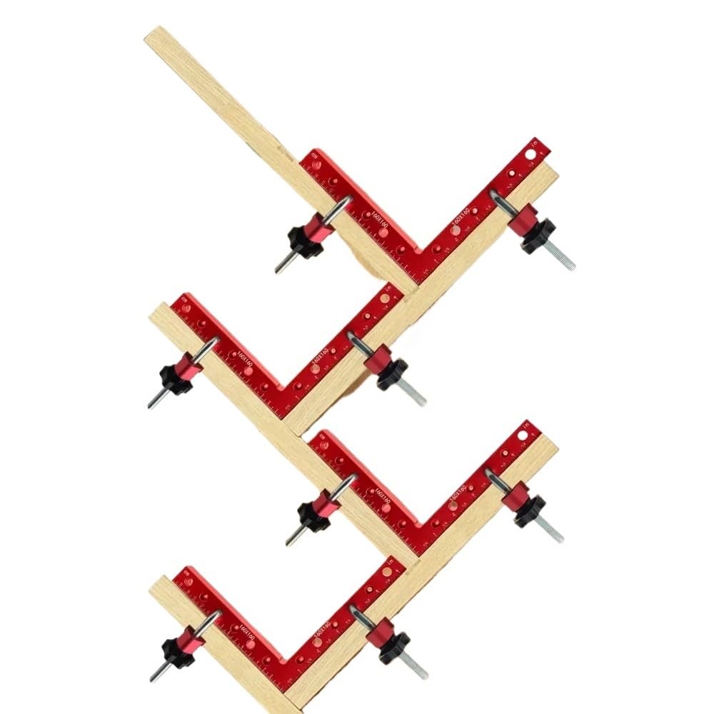Sargento Escuadra Abrazaderas De Esquina Metálicas For Carpintería, 90 Grados, Con Clip Posicionamiento En Ángulo Recto Fijo(160mm 2set)