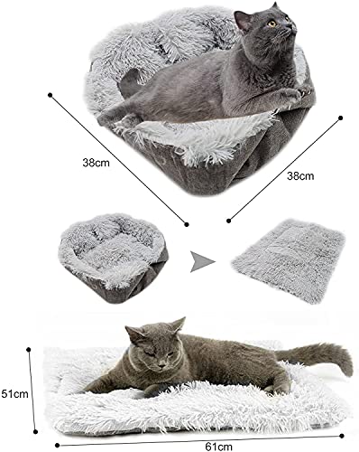 TUAKIMCE Katzenbett Waschbare 2 in 1 Katzenbett Katzendecke Flauschige Katzenbett Plüsch Weich Katze Schlafen Bett Schlafen Katzensofa katzenbettchen - Image 3