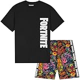 Fortnite Pijama Niño 7-14 Años, Pijama Corto Infantil 2 Piezas, Camiseta Manga Corta y Shorts, Algodón Conjunto Niño Verano, Regalo Gamer (11-12 Años, Multi, 1 Paquete)