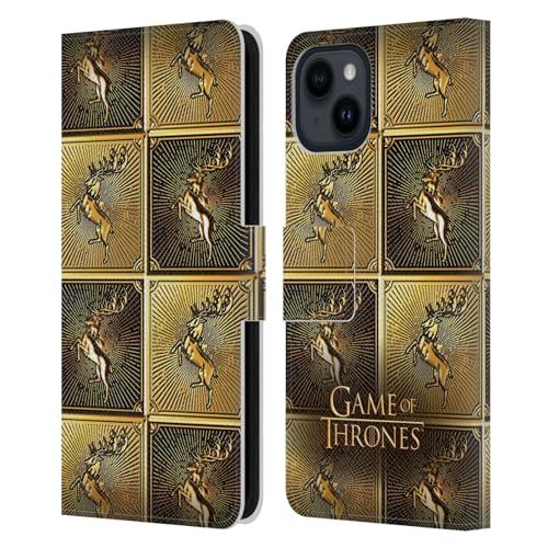 Étui Baratheon Game of Thrones pour iPhone 15 : protection portefeuille en cuir