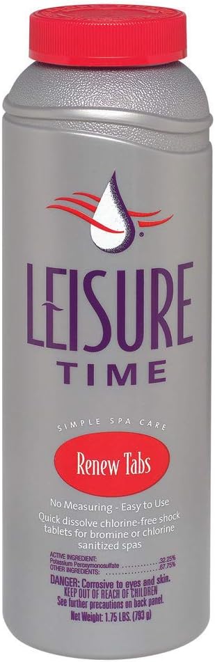 Amazon Com Leisure Time 45305 Renew Tabs Chlorine Free Shock For Spas And Hot Tubs 1 75 Lbs Hot Tub Shock Patio Lawn Garden