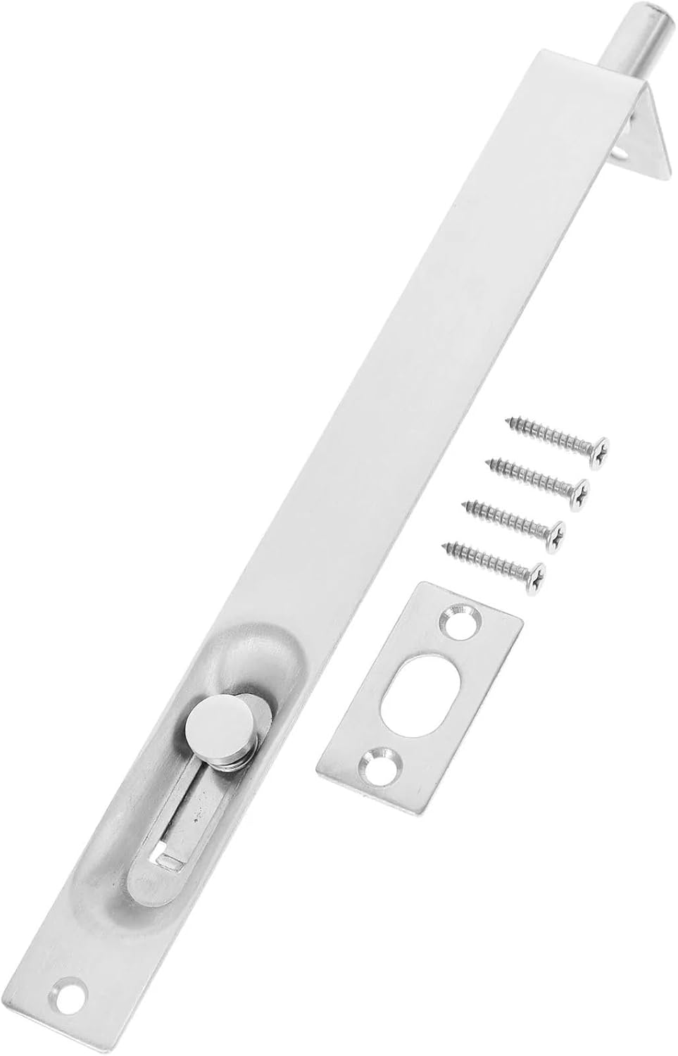 Flush Bolt for Double Door Flush Bolt Stainless Steel Security Door Hidden Latches Safety Catch Reinforced Slide Lock