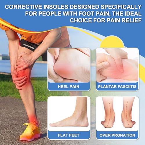 Footmaster Orthopädische Einlegesohlen für Fußgewölbestütze,Plantarfasziitis, Plattfüße, Fersensporn Einlagen,Fersenschmerzen für Damen & Herren