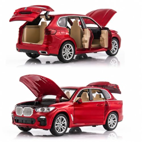 Image of Royals hub BMW X5 SUV 1:32 Scale Model Car Exclusive Alloy Metal Pull Back Die-cast Car Diecast Metal Pullback Toy car with Openable Doors & Light Music Best Gifts Toys Kids【Colors as Per Stock】