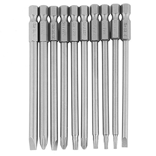 10 Stücke Schraubendreher Bits 1/4 Zoll Sechskantschaft Magnetische BST Schraubendreher Bits Set (Schlitz + Philips + Torx) 100mm Lange