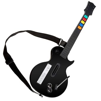 DOYO Wireless Wii Guitar Hero Controller with Strap - Black