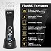 ماكينة قص شعر الحيوانات الأليفة Kenchii Flash 5 باللون الأسود غير اللامع 5 في 1 بشفرة رقمية LCD Stay-Cool مع تقليم دقيق للعناية بالحيوانات الأليفة وشكل وتصميم أنيق ومريح