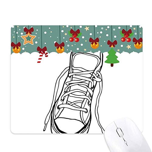 Alfombrilla de ratón juego de lona con diseño de zapatos pintados para regalo de Navidad