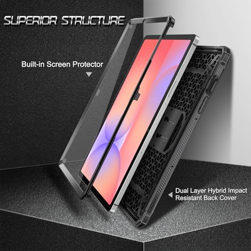 Fintie Shockproof Case for Samsung Galaxy Tab S10 Lite/ S10 FE/ S9 FE 5G 10.9 Inch/Tab S9 11 Inch, Tuatara Rugged Unibody Hybrid Bumper Kickstand Cover Built-in Screen Protector, Black by FINTIE - Used condition - Image 4