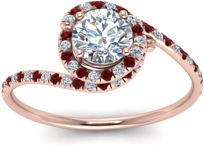 Choose Your Gemstone Customers Also Viewed Rose Gold Plated Round Shape Petite Engagement Rings Affordable for Your Wife, Partner Wedding US Size 4 to 12
