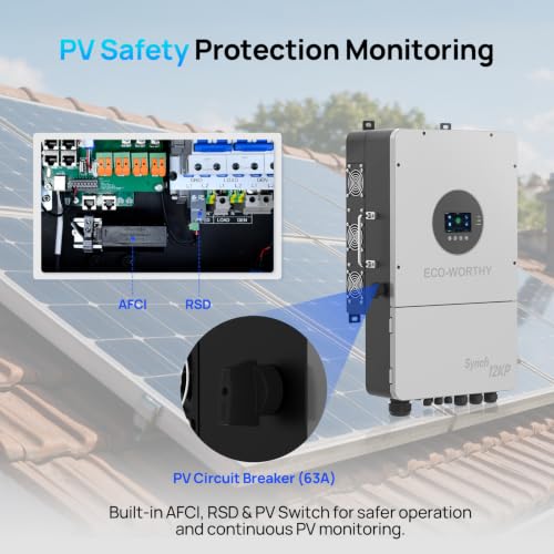 Image of ECO-WORTHY Synch 12KP Split-Phase Solar Hybrid Inverter,48VDC to 120 /240VAC