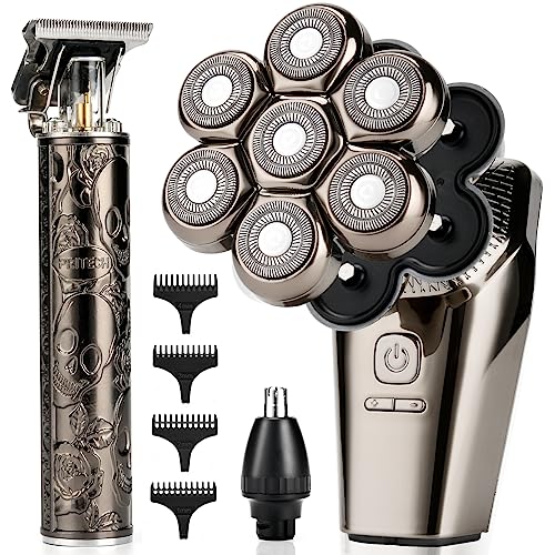 Head Shavers for Bald Head, Professional Hair Trimmer for Men, Electric Razor Shavers, Wet/Dry Shaving, Rechargeable Edgers Barber Clippers Men’s Grooming Kit