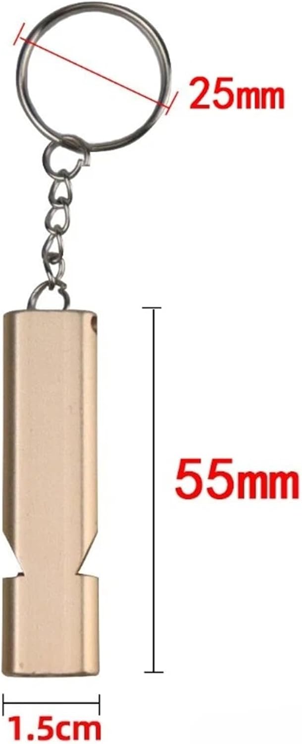 Safety Whistle 50 PCS Flat Aluminum Alloy Dual Frequency Survival Whistle Double Tube