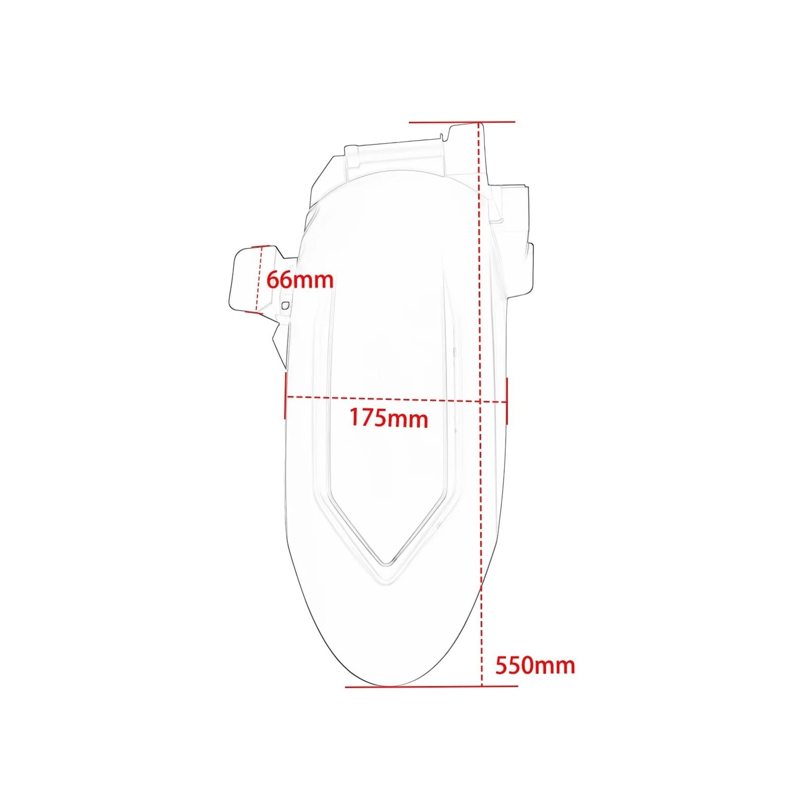 Parafango anteriore moto universale nero Per ZONTES 368G Paraspruzzi Protezione Anti-spruzzi Parafango Posteriore(Black)