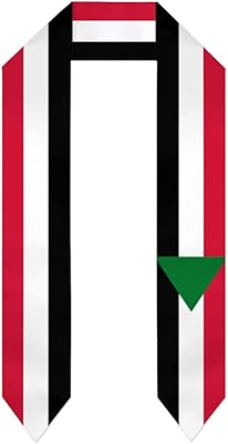 DABOYOZHZH Sudan Flag Graduation Shawl Sash Stole Wraps Scraf For International Study Pride Women Men