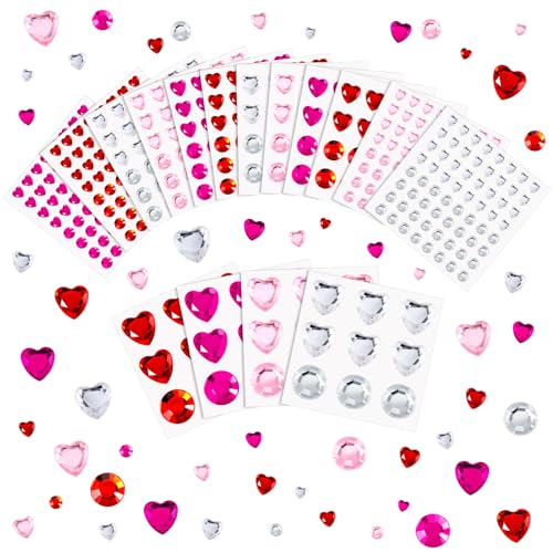 Calcomanías acrílicas de corazón para decorar manualidades sin usar pegamento líquido 5
