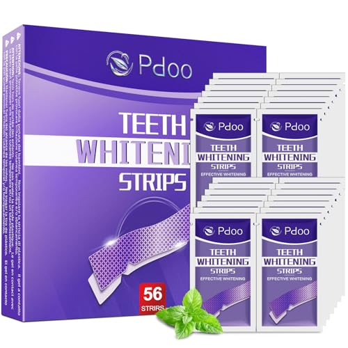 Purple Teeth Whitening Strips 28 Treatments - Enamel-Safe & No-Sensitivity & No-Slip Whitening Strips - Fast Teeth Whitening Result in 7 Days - Whitening Kit for Coffee Wine Stains Removal