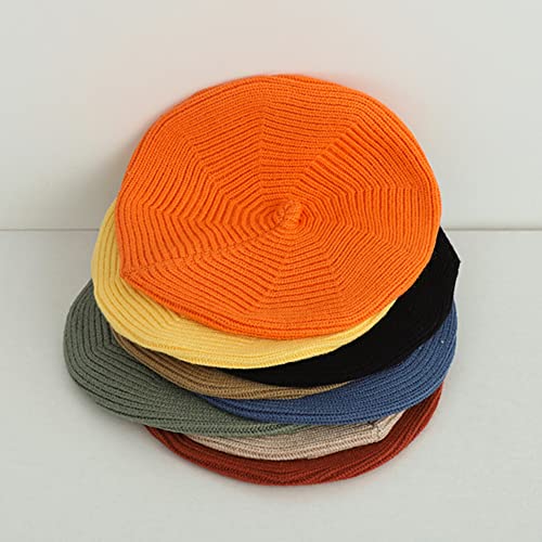 Little Girls Beret Hat French Artist Knit Hat Warm Knitted Beret for Kids Fashion Toddler Baby Beanie (Khaki01)2