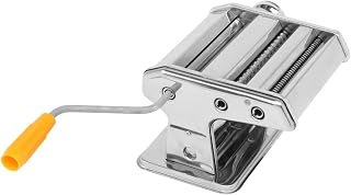 Manual Pasta Maker, Stainless Steel Dual-Blade Hand-Cranking Noodle Machine with Adjustable Thickness for Homemade Pasta, Noodles, Dumplings