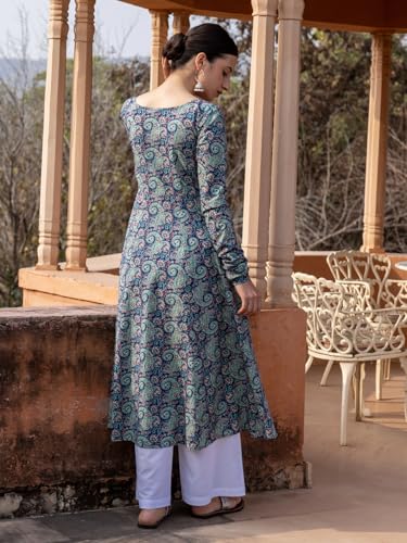 Image of FIORRA Women Cotton Regular Anarkali Kurta
