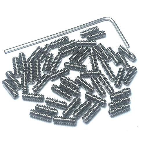 ZDingTech 50pcs Set Screws 4-40 x 5/16 inch 304 Stainless Steel Allen Head Hex Socket Set Screws Grub Hex Head Sockets with 1.27mm Allen Wrench.(5/16