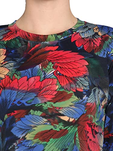 Image of CHKOKKO Women's Polyester Regular Fit Round Neck Full Sleeves Gym Crop Top