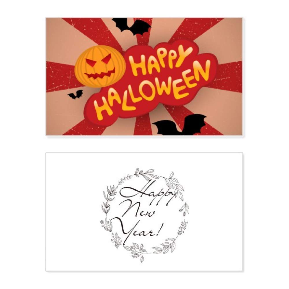 Tarjetas de felicitación de Año Nuevo creativas, diseño de dibujos animados de Halloween 5