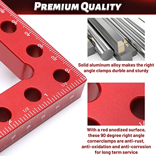 Aovky 90 Degree Positioning Squares Aluminum Right Angle Clamps 5.5'' X 5.5'', 2 Pcs Corner Angle Squares Carpenter Tool For Woodworking, Cabinet, Bench, Table, Frame, Box #TOP1