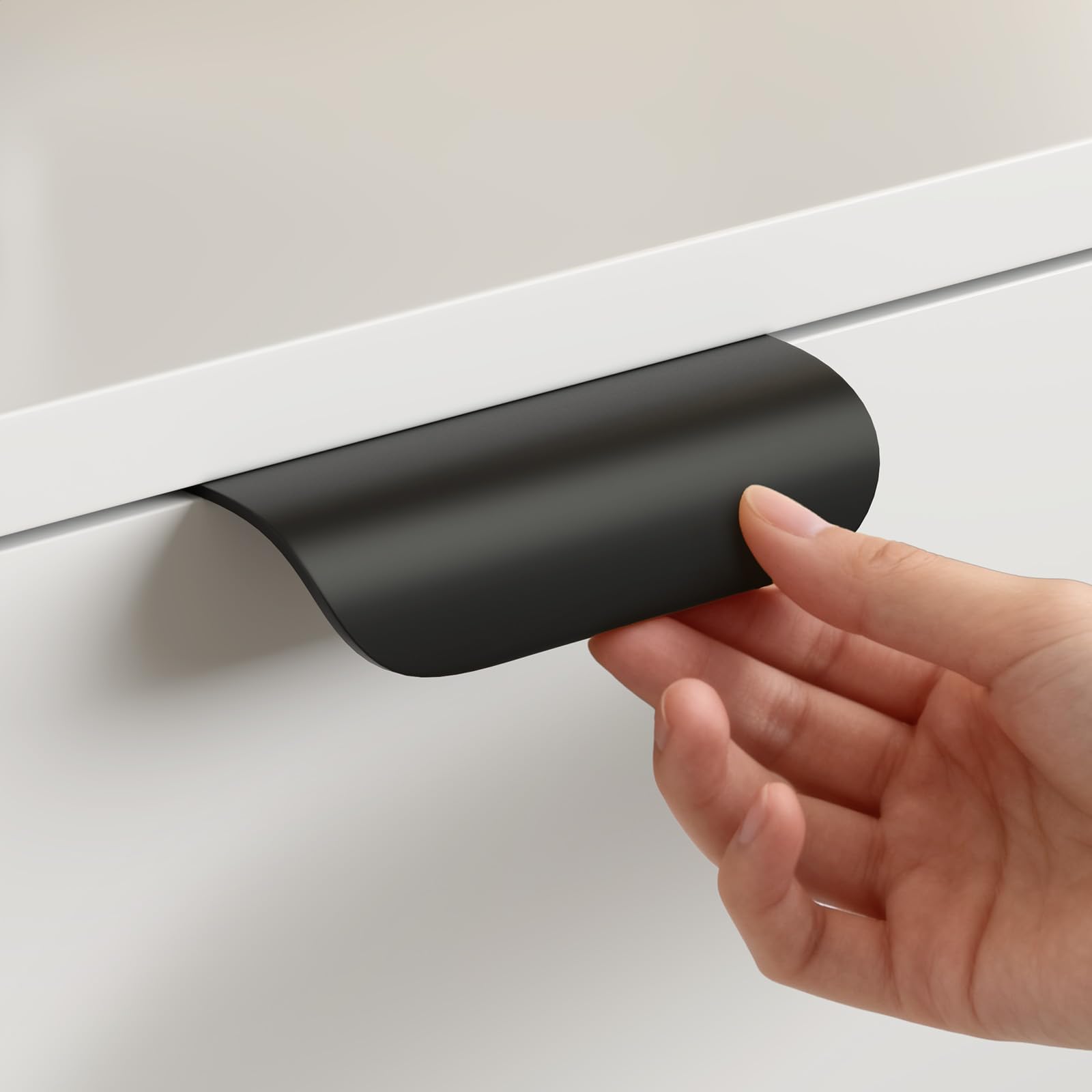 Peaha 12 Pack 3 Inch Black Cabinet Pulls Drawer Handles Black Handles for Cabinets Edge Pulls for Cabinets Finger Pull Flat Drawer Handle Kitchen Hardware Edge