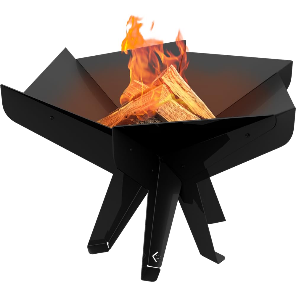 Kratki Fire Erizo kominek ogrodowy wolnostojący, kwadratowy o wymiarach szer. 40 x dł. 60 x wys. 17,5 cm, waga 40 kg, wykonany z wytrzymałej, żaroodpornej stali