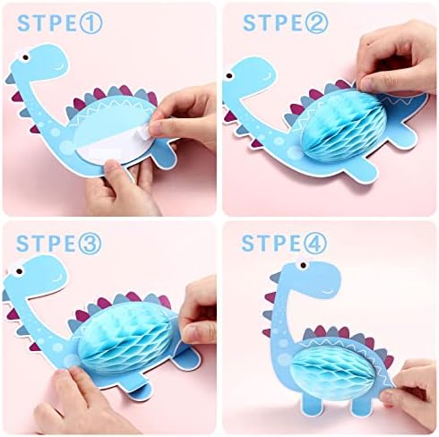 KESOTE 12 Pack Dinosaur Table Centerpieces Dinosaur Party Decorations Honeycomb Centerpieces for Birthday Party Baby Shower Decor