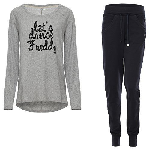 Ensemble t-shirt manches longues imprimé et pantalon teinté casual