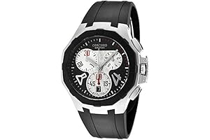 Concord Saratoga Black Dial Chronograph Black Rubber Watch for Men