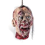 10''x12.8'' Life-Size Bloody Cut Off Corpse Head Prop Halloween Scary Hanging Severed Head Decoratio