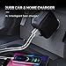 USB Wall Car Charger Combo, 2.1A 2 in 1 Dual Port USB Car Travel Charger Adapter Foldable Plug Compatible iPhone 13 12 11 Pro Max XS 8 7 6 Plus iPad Samsung Galaxy S21 S20 S10 S9 HTC LG Pixel Kindle