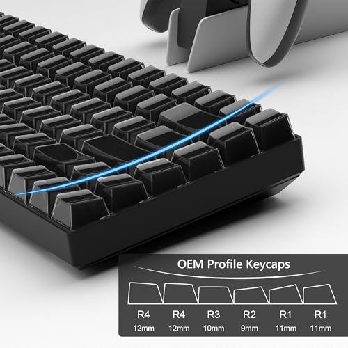 Image of Womier Keycaps - Black Jelly Keycaps, Crystal Shine Through Key caps | Custom Keycaps Set 60% 75% 100% Percent, 130 Keys OEM Profile for 61 /68 /84 /87 /98 /100 Cherry Gateron MX Mechanical (Black)